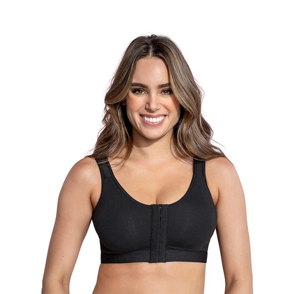 Leonisa Stretchy Cotton Wireless Bra - Front Closure Posture Corrector