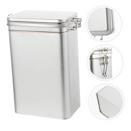 OKUMEYR 1pc Tinplate Storage Tank Storage Container with Lid Square Kitchen Canister Coffee Jar Candy Containers Candy Jar with Lid Stainless Steel Container Storage Drum Storage Barrel