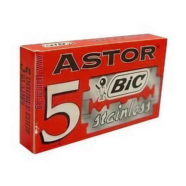 100 BIC ASTOR DOUBLE EDGE SAFETY RAZOR BLADES, 20 x