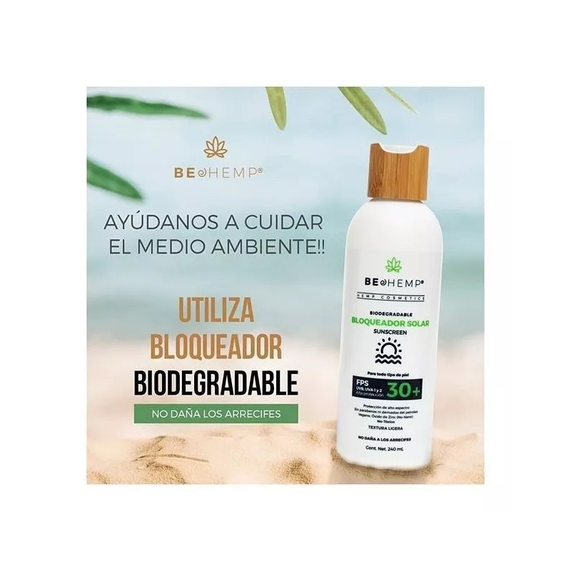 Beohemp Bloqueador Solar Biodegradable Fps 30% 240ml Beohemp