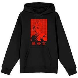 Bioworld Dragon Ball Z Red Goku Character Black Graphic Hoodie - XL