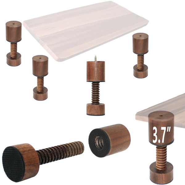 ANFU Adjustable Walnut Cutting Board Feet, Non-slip Legs to Elevate