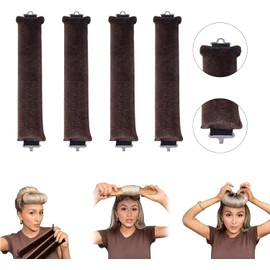 Rizadores Sin Calor para Pelo Nocturnos - Set de 4 Piezas Marrón para Todo Tipo de Cabello, Rulos para Dormir Cómodamente, Herramientas de Peinado sin Daño, Rizador Nocturno sin Calor
