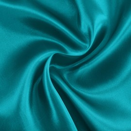 RUDONG M Teal Satin Fabric by The Yard, 1 Yard x 60 Inch Wide Silky Charmeuse Satin Fabric, Soft Satin Fabric for Wedding Decorations, Bridal Dress, Sewing, Accessories, DIY Crafts