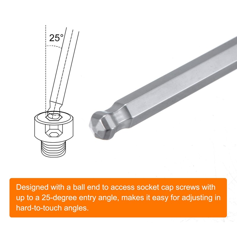 HARFINGTON Ball Head Hex Screwdriver 5mm x 120mm Magnetic Ball