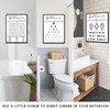 Framed Funny Bathroom Wall Art, Black and White Bathroom Wall