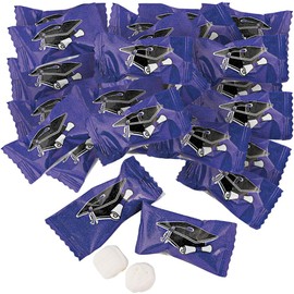 Graduation Buttermints, Graduation Party Candy, Candy Buffet, 108 Pieces, Individually Wrapped Pieces (Purple)