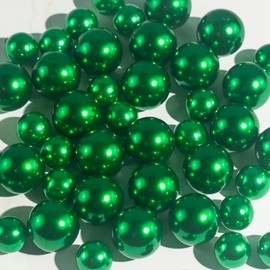 Cusmation 150 Pcs Christmas Beads and 800Pcs Water Gel Beads for Vases, Green Floating Beads Green Vase Filler Green Pearl Beads for Vases Filler Floating Vase Home Wedding Decoration 8/14/20 mm
