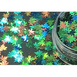 Nail Art Autumn Maple Leaf Holo Mixes 5mm (580 - Green Blue Copper)