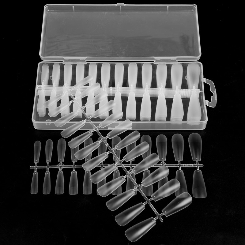 Fingooo Nail Tips, Ultra Thin, 240 Pieces, Long, Clear, Long,