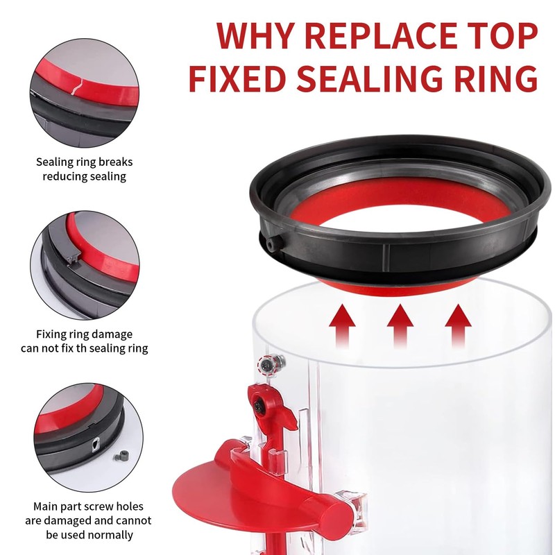 ACCTDLF Dust Bin Top Fixed Sealing Ring Compatible with Dyson