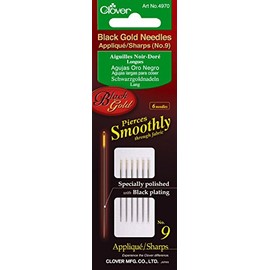 Clover Agujas, Apliques/Punzantes No. 9, Negro/Oro