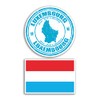 2 x 10cm Wide Luxembourg Vinyl Stickers - Flag Map