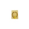 QCAA Solid Brass Large Heavy Rectangular Recessed Flush Ring Pull,