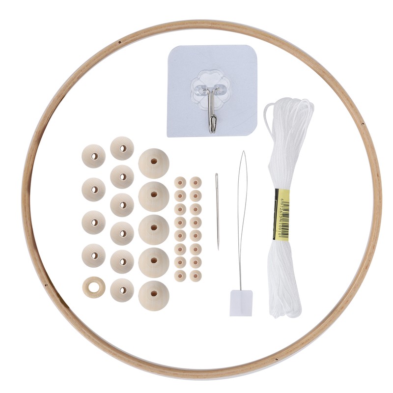 DIY Wind Chimes Kit Round Wood Beads Crafts Ornaments Hand
