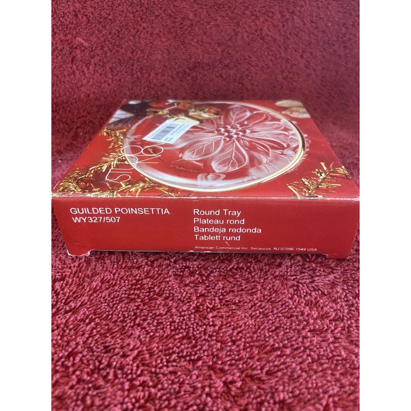 Studio Nova Lovely 5" Studio Nova Poinsettia Glass Holiday Candy