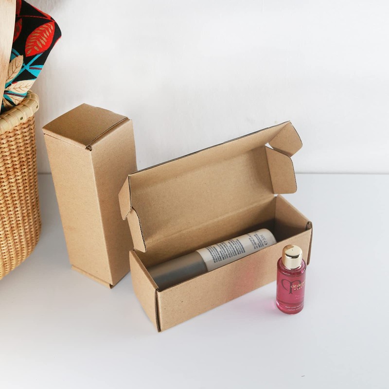 STRBOXONG Brown Cardboard Shipping Boxes (Pack of 10), 15.5x5x5cm, Eco-friendly,