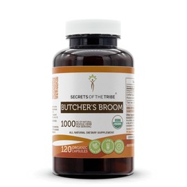 Secrets of the Tribe Butcher's Broom USDA Organic 120 Capsules | Made with Organic Vegetarian Capsules and Organic Butcher's Broom (Ruscus aculeatus) Dried Root (120 Capsules)