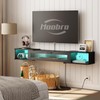 HOOBRO Floating TV Stand with LED Light Power Outlet for