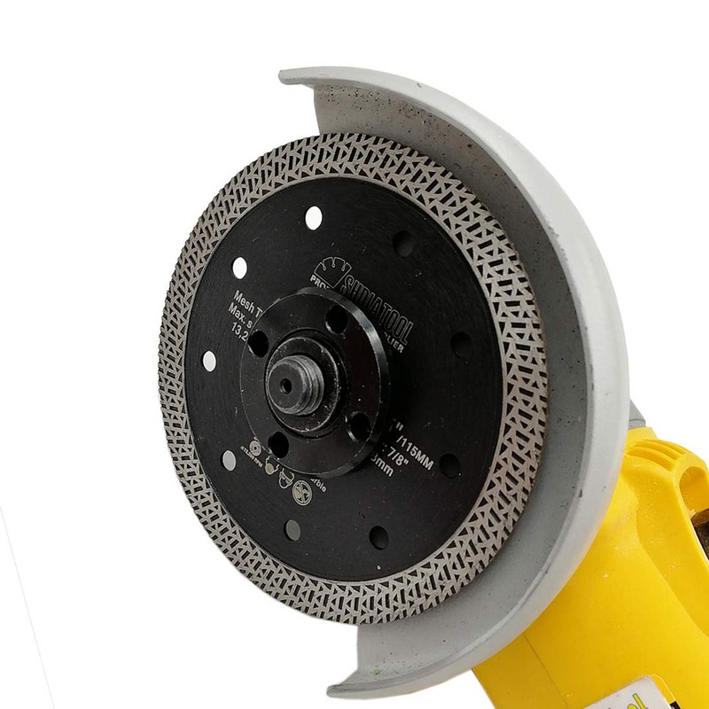 SHDIATOOL 4-1/2 Inch Porcelain Diamond Mesh Turbo Saw Blade Cutting