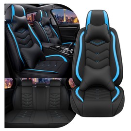 Car Seat Covers for Chevy Trax 2015-2025, Stylish Sport Seat Cover, Premium Nappa Leather Car Seat Cover. Automobile Seat Covers Sets.(Luxury 5 Seats/Black Blue)