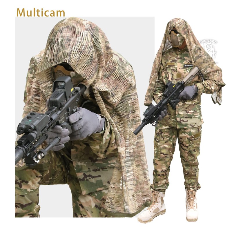 SHENKEL Sniper Veil, Mesh Scarf, 67.9 x 33.5 inches (170