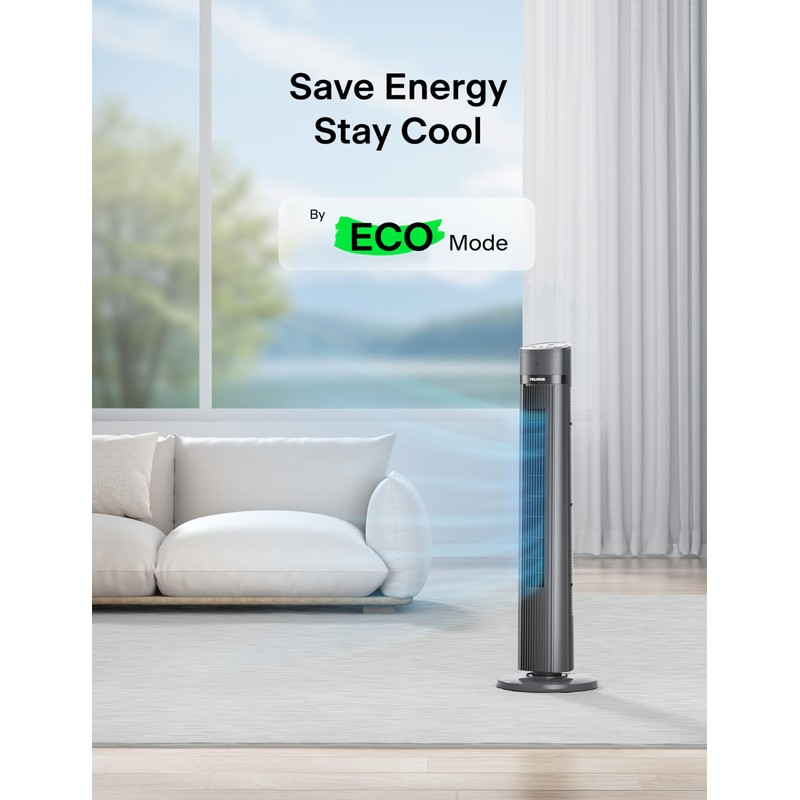 PELONIS 40-inch Bladeless Tower Fan for Bedroom, Standing Fan with