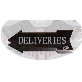 TSOSK Delivery Sign Black Left Arrow Vintage Package Deliveries Signs Drop Off Deliver Parcel Here Business Packages Plaque Metal tin Sign 5x17 INCH-Arrow Plaque Metal tin Sign