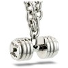Men's Stainless Steel Stack Plate Dumbbell on Linked Chain Necklace-Phil