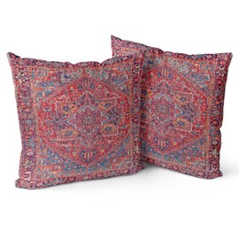 Snylcce Boho Throw Pillow Covers Set of 2 - Coral Antique & Vintage Design, Double-Sided Pattern - Soft Cushion Covers for Garden Couch, Sofa, Bed - Decorative 20x20 Inch Pillowcases