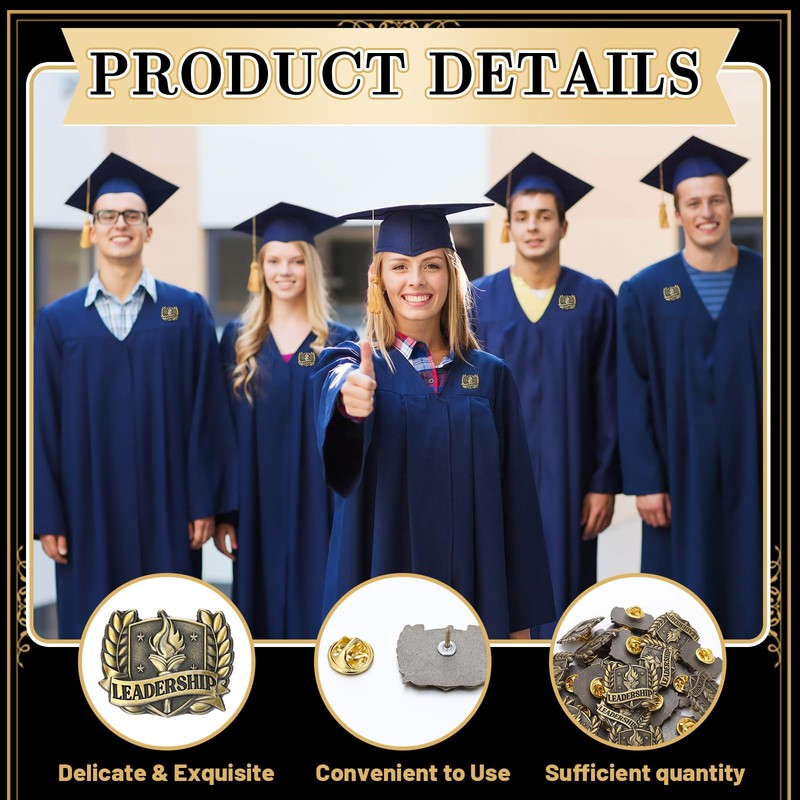 Gerrii 50 Pcs Leadership Lapel Pins Bulk Academic Achievement Awards