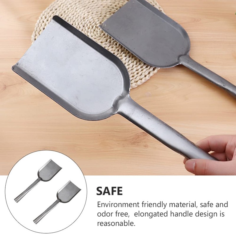 Cabilock 2Pcs Long Ash Handheld BBQ Charcoal Ash Poker Scoop