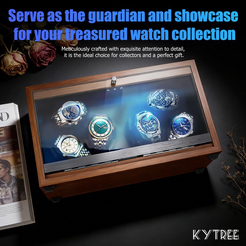 Kytree Watch Winder for Automatic Watches, 6 Watch Rotator with