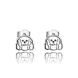 OKEYCH Cavalier King Charles Spaniel Lover Gift Cavalier King Mom Stud Earrings Cavalier King Charles Spaniel Owner Jewelry Dog Mom Merch (Cavalier King Mom Stud E)