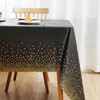 EDLMKM Black and Gold Party Tablecloth Plastic Tablecloth, Party Table