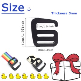 YEWIN 1.38" Adjustable G-Hook Buckles - 4PCS Strap Belt Dog Collar Hardware Carabiners Hook Outdoor Webbing Slide Buckles Backpack Luggage Supplies.(35mm 4pcs)