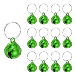 PATIKIL 12 PCS Dog Bell, Mini Cat Bell Small Pet Collar Bells Keychain Cute Bulk Metal Loud Jingle for Dog Collar Charm Pendant Necklace DIY Crafts Christmas Tree Decorations, Green