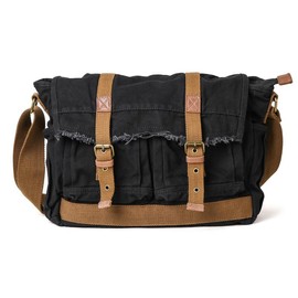 Gootium Canvas Messenger Bag - Vintage Shoulder Bag Frayed Style Boho Purse - Color: Olive Brown