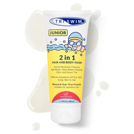 TRISWIM Junior After Swim Hair & Body Wash For Kids, 200 ml | Removes Chlorine, Salt and Pool Chemicals, Prevents Skin and Scalp Itching, Natural & Tear Free, Sweet Watermelon Scent