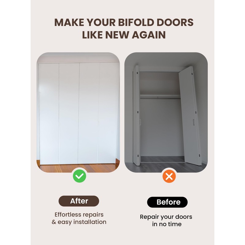 Bifold Door Hardware Repair Kit - 2 Pack Bi-fold Sliding