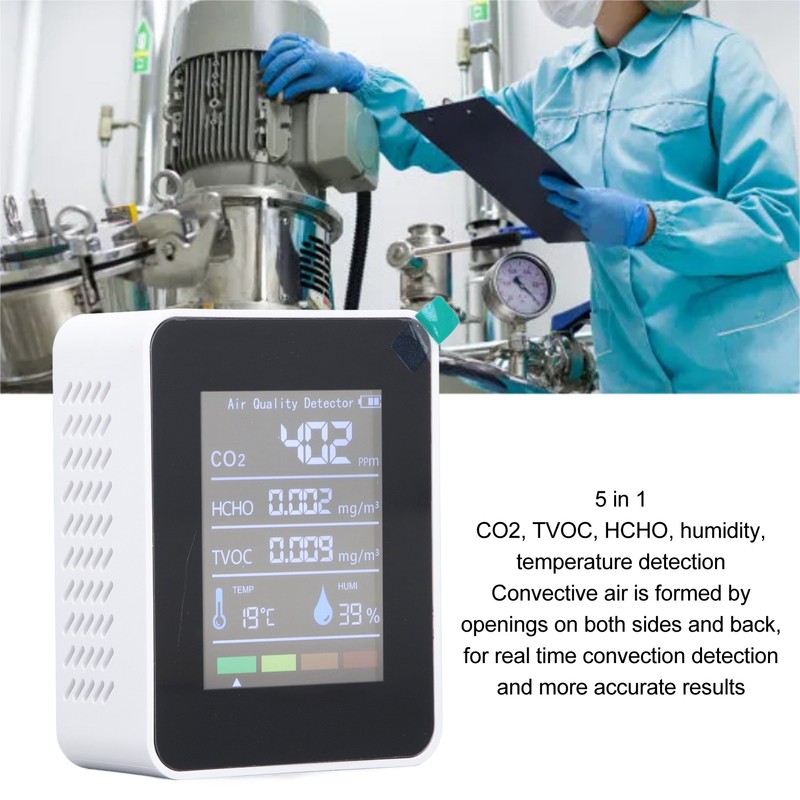 Air Quality Monitor 5 in 1 CO2 TVOC HCHO Temperature