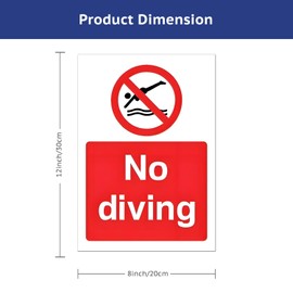 No Diving Allowed Tinplate Pool Sign - Splash-Proof Outdoor Metal Decor for Backyard Safety & Pool Rules