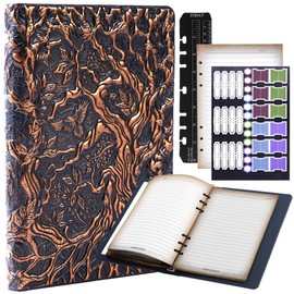 DND Notebook Journal Refillable Binder - Story Forge 400 Pages (200 Sheets) with Breathtaking 3D Tree of Life Design - Perfect for Dungeons and Dragons (D&D) with Bonus Tabs and Ruler (Copper)