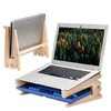 NOELAMOUR Laptop Stand, Vertical Stand, Wood, Easy Assembly, Storage, Improves