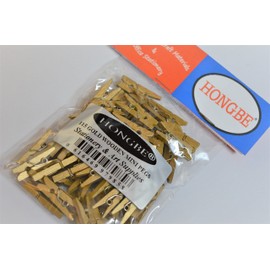 115 GOLD WOODEN MINI PEGS by tipan