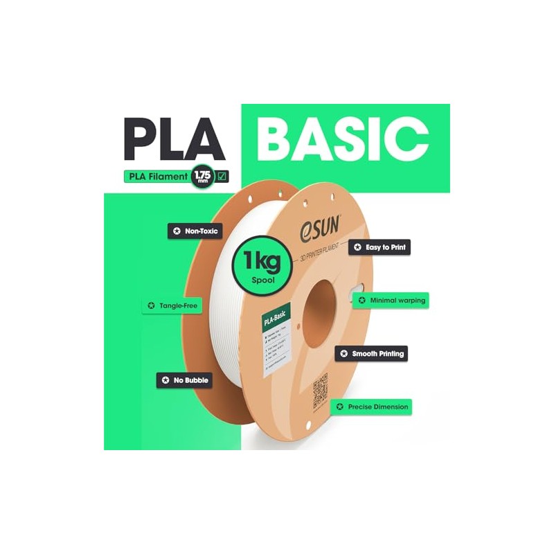 eSUN PLA Basic Filament 1.75mm, 1KG Spool (2.2 LBS) High
