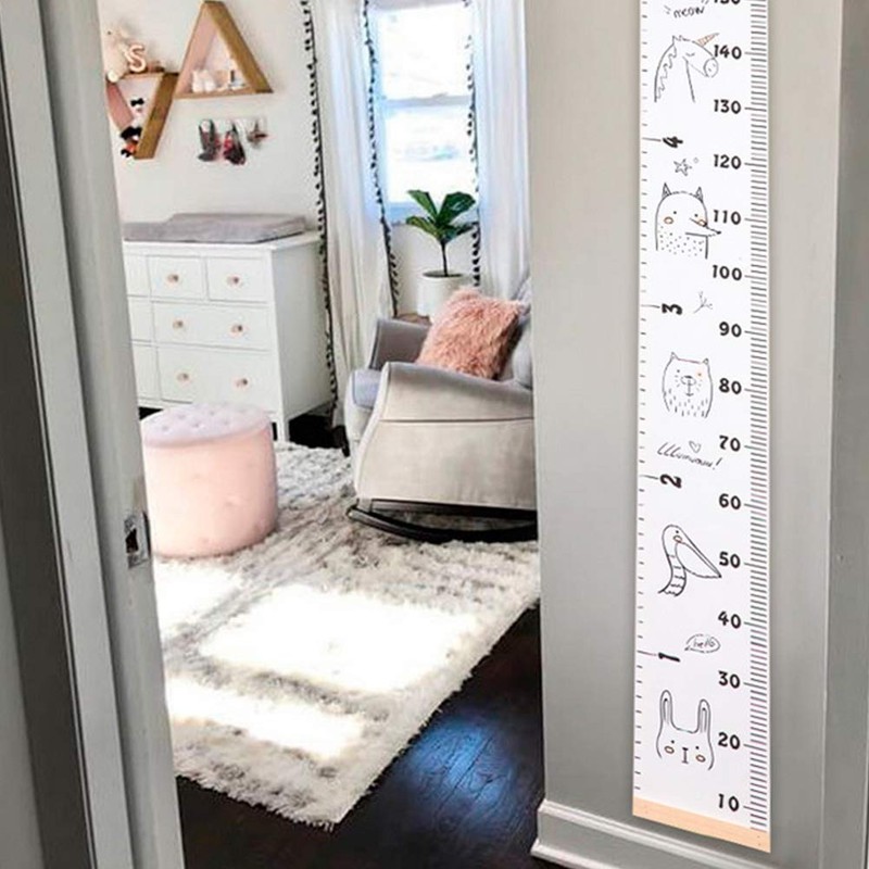Growth Chart for Children Wooden Wall Hanging Kid Height Measuring