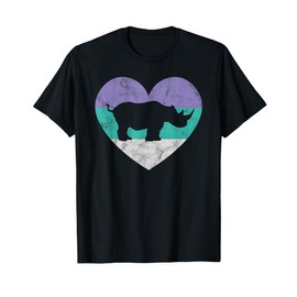 Rhino Shirt For Women & Girls | Cute Retro Rhinoceros Gift T-Shirt