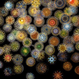 Yoksas 180Pcs Gold Foil Fantasy Fireworks Stickers Set - Aesthetic Clear Firecrackers Scrapbook Stickers for Journaling, Resin Art, Card Making, Envelope,Party Supplies Decoration