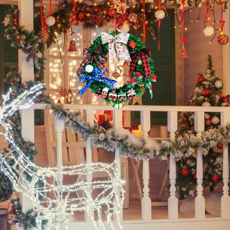 Christmas Front Door Wreath Funny Santa Claus Leg Decor Christmas